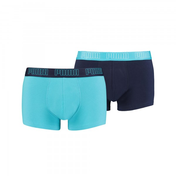 Puma BASIC Herren Boxer-Shorts 2er Pack, Aqua/Blue