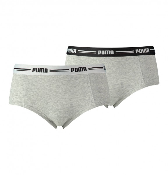 Puma ICONIC Damen Mini-Shorts 2er Pack, Grey