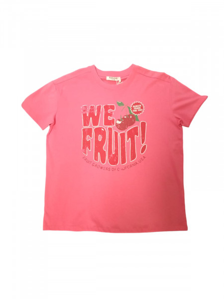 Sublevel Damen T-Shirt mit Motiv, Bright Pink
