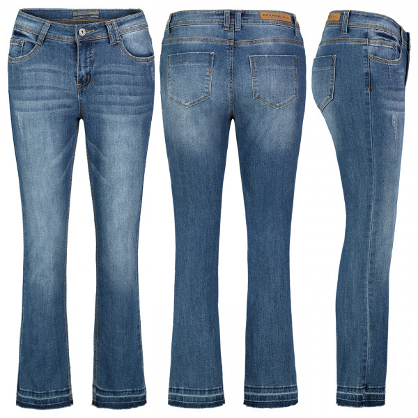 RockAngel Damen Jeans, 5 Pocket, Middle Blue