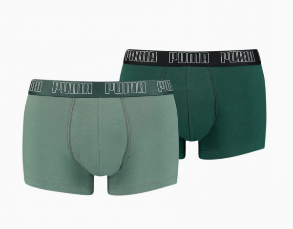 Puma BASIC Herren Boxer-Shorts 2er Pack, Green Combo