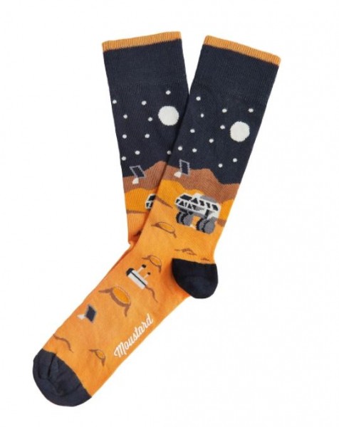Moustard MARS Unisex Socken, Orange/Dunkelblau Gr. 41-46 (EU)