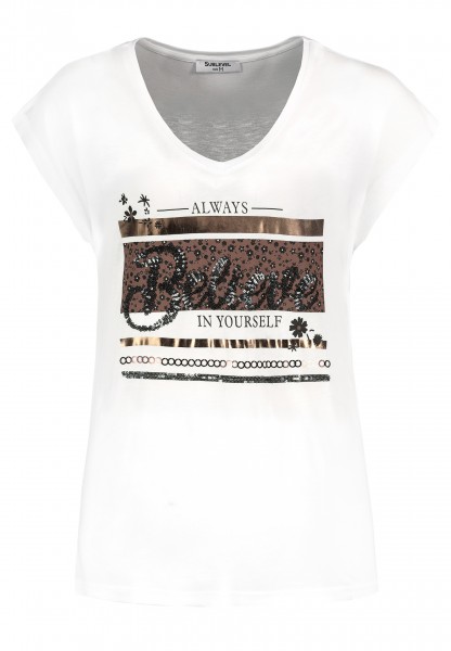 Sublevel Damen T-Shirt mit Motiv, White/Design 02