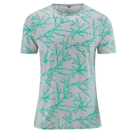 HempAge Herren T-Shirt mit Muster, Emerald/Quartz